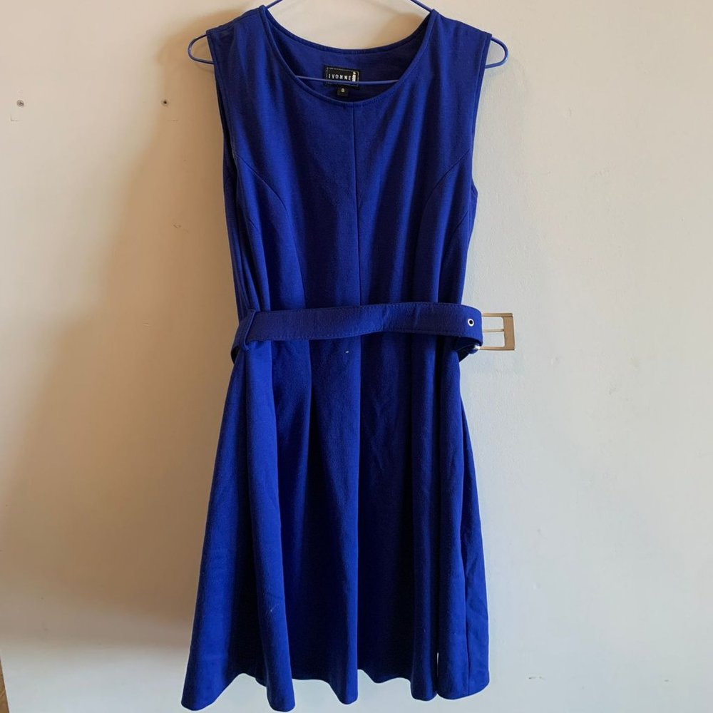 Ivonne Blue Dress with belt